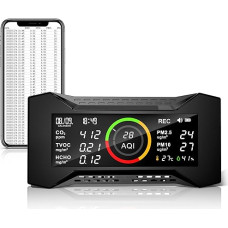CF-20 DL oro kokybės matuoklis su CO2 TVOC PM2.5 PM10 AQI HCHO, temperatūros, drėgmės, oro kokybės monitorius su garso signalu, CO2 matuoklis namams, mokyklai