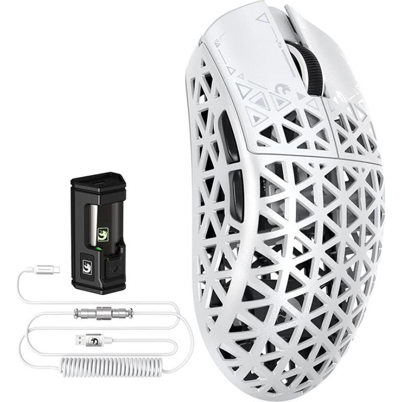 MAMBASNAKE M5 Ultra Carbon Fibre 8000Hz belaidė žaidimų pelė, itin lengva, 39 g, 42000DPI, PAW3950MAX jutiklis, 