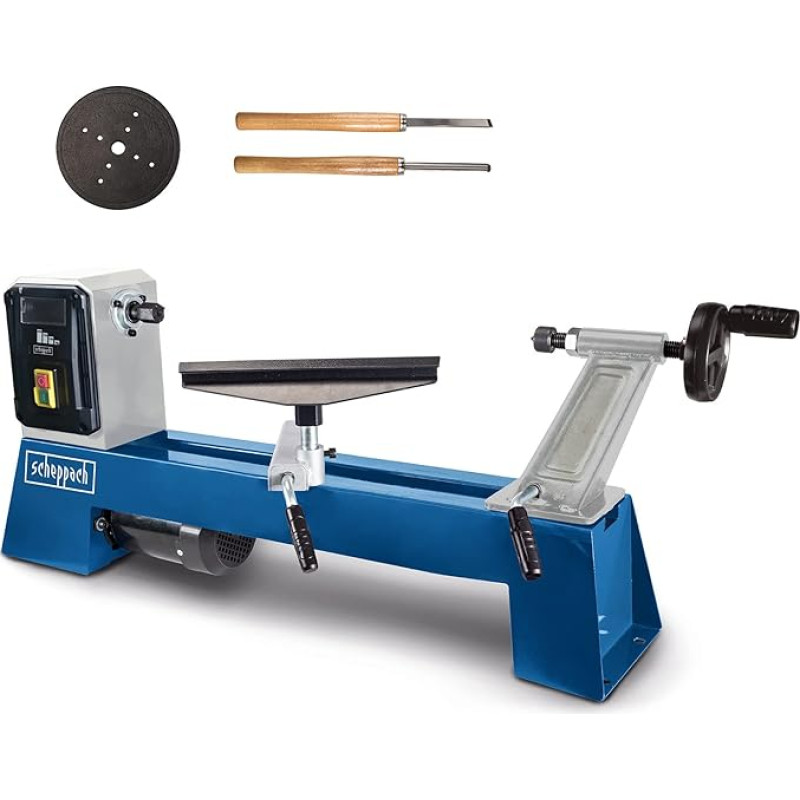 Scheppach DM500T Tekinimo staklės tekinimo staklės | 400W galia | 4 lygiai nuo 800-2600 min-1 | Maksimalus ruošinių skaičius. 500 mm ilgio / 350 mm skersmens | M18 sriegis, įskaitant 4 Zag grūdų antgalį
