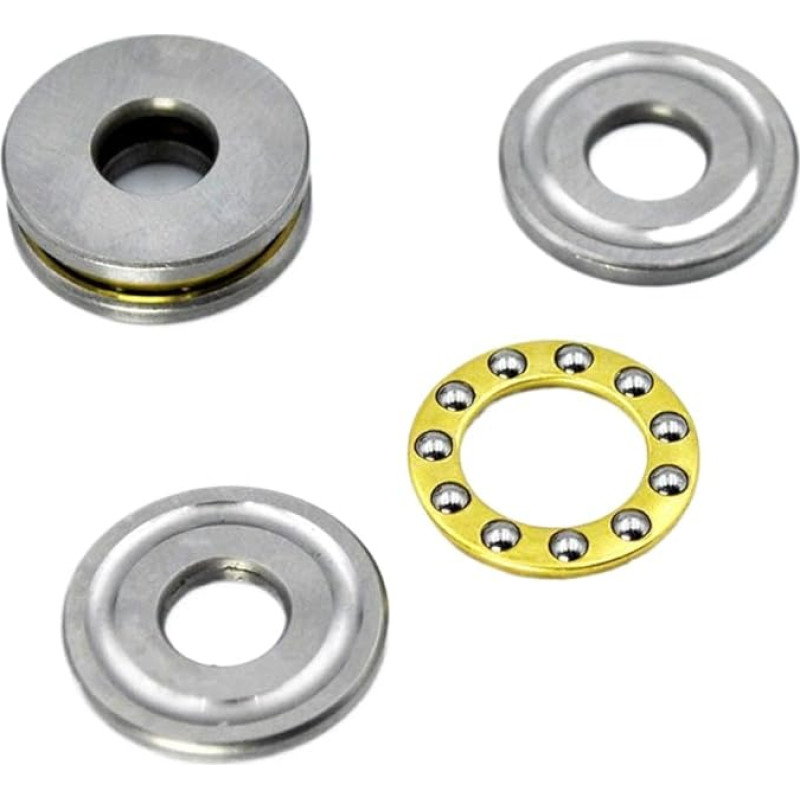5vnt F8-22M atraminiai rutuliniai guoliai 8 x 22 x 7 mm 11 rutuliukų Vidinis skersmuo 8 mm Plokštuminis