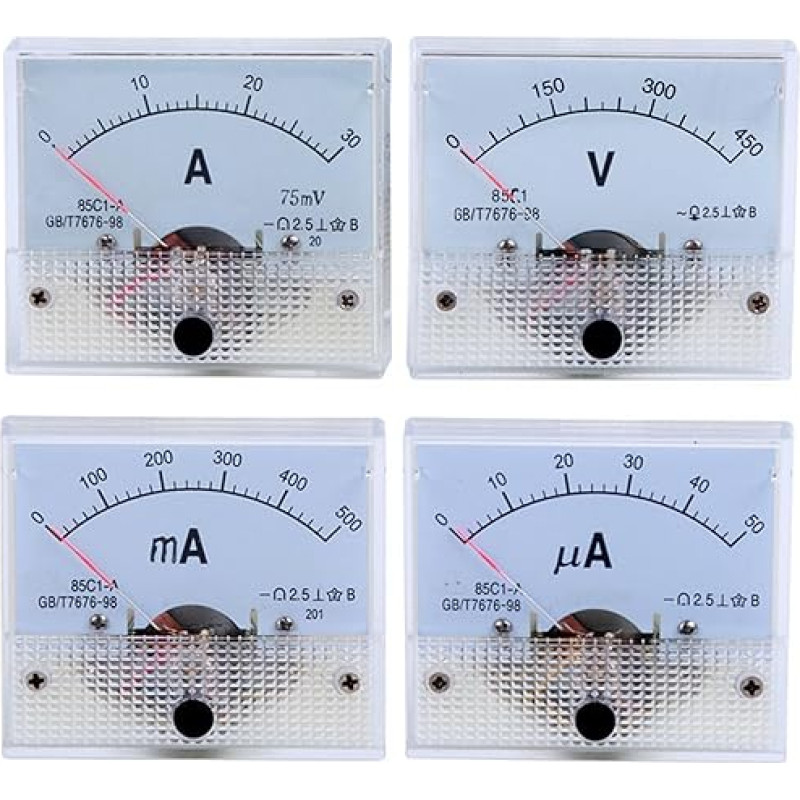 85C1-A DC Zeigertyp ± 1A 2A 3A 3A 200A 300A 500A Bidirekcinis ampermetras 85C1 1St (plius minus 15A)
