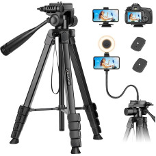 JOILCAN Trikojis fotoaparatui 81 colis/206 cm, patobulintas mobiliojo telefono trikojis su nuotolinio užrakto ir mobiliojo telefono laikikliu išmaniajam telefonui, aliumininis DSLR 