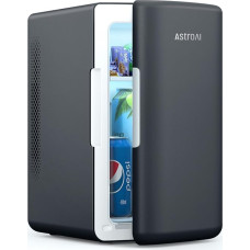 AstroAI 2 in 1 mini šaldytuvas, 6 litrų talpos šaldytuvas / 8 skardinės su aušinimo ir šildymo funkcija, 12 V/220 V lizdas, skirtas automobiliams, biurams ir bendrabučiams, juodas