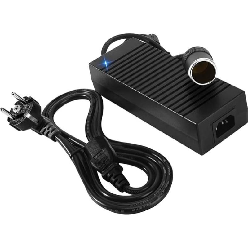 Plozoe Automobilinis maitinimo adapteris, 120 W, 12 V, 10 A, AC-DC įtampos keitiklis, iš 230 V į 12 V, automobilinis maitinimo adapteris, 12 V maitinimo šaltinis cigarečių žiebtuvėlis, įtampos keitiklis iš 230 V į 12 V, keitiklis iš 220 V į 12 V.