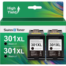 swiss toner 301XL 301 XL kasetės, suderinamos su HP 301 spausdintuvo kasetėmis, juodos spalvos, skirtos HP Envy 4500 5530 Deskjet 3050 2540 2050 Officejet 2620 4630