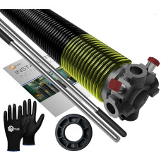 Garagentor Torsionsfeder 207x2x22 Ersatz für die rechte Seite des Garagentors mit 2,5 cm Nylonbuchse, Wickelstangen und Handschuhen Präzisions-E-Beschichtung 5 Jahre Garantie Min. 30.000 Zyklen