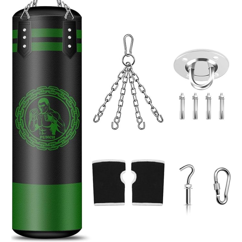 NZQXXJXZ Punch Bag pakabinamas rinkinys, suaugusiųjų Punch Bag, mikropluošto oda, sunkus krepšys mokymams, kikboksui, fitnesui, MMA, graplingui, Muay, Thai, karatė