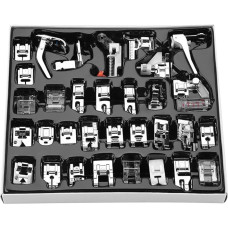 32 Pieces Domestic Sewing Machine Presser Foot Set DIY Sewing Walking Presser Feet Household Sewing Machine Accessories for Brother Singer Babylock Janome Elna New Home Simplicity and