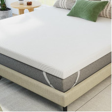 Mattress Topper 180 x 200 cm 7.5 cm Height with Comfortable Foam Core Mattress Topper for Box Spring Bed Caravan Sofa Bed