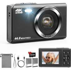 SOPPY skaitmeninis fotoaparatas, FHD 1080P 44MP kompaktiškas fotoaparatas, Vlogging fotoaparatas su 32G SD kortele, 2,4