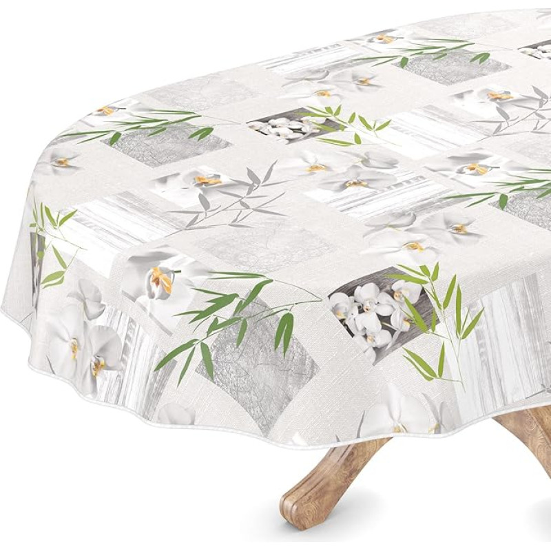 Skalbiama staltiesė Ovalus 140 x 180 cm su pakraščiu Orchidėja Spa Lengva priežiūra