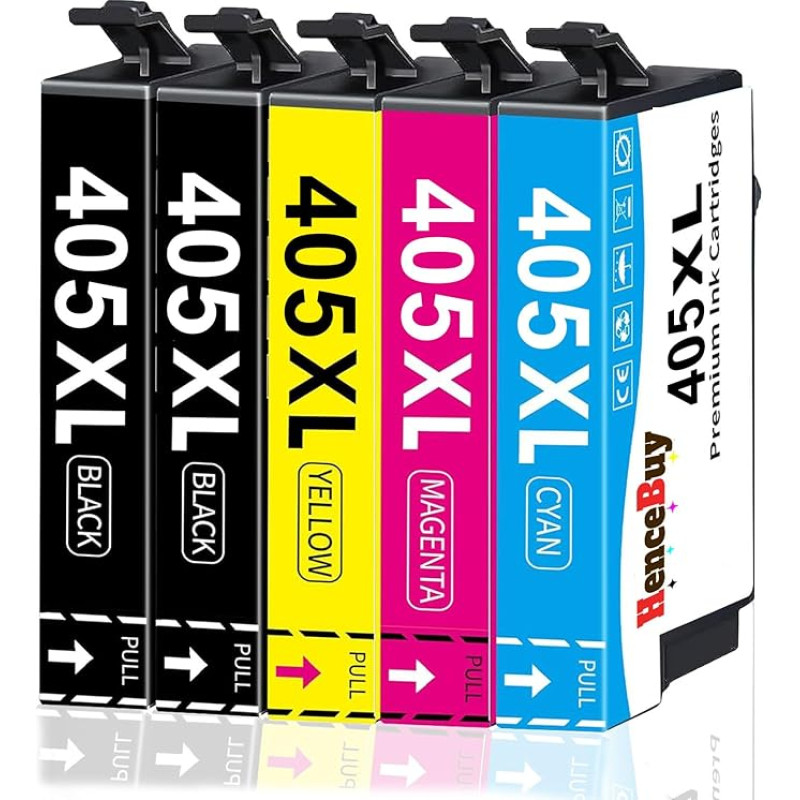 HenceBuy 405XL daugiapakopė pakuotė, suderinama su Epson 405 XL spausdintuvo kasetėmis, skirtomis Workforce Pro WF-4820 WF-4820DWF WF-3820DWF WF-3820DWF WF-4825 WF-3825DWF WF-4830DTWF WF-7840DTWF WF-7830 WF