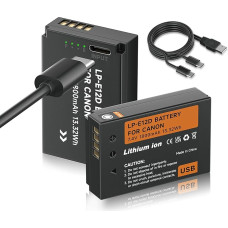 Mspalocell LP-E12 baterija USB 1800 mAh su C tipo USB įkrovikliu, suderinama su 