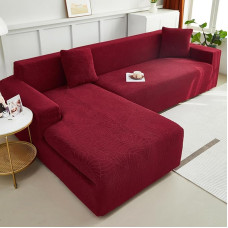 WULTNICEW Sofos užvalkalas, sofos apsauga, 1 vietos sofos užvalkalas, sofos užvalkalas, neperšlampamas ištempiamas sofos užvalkalas, metamas, universalus sofos užvalkalas, kampinis L formos sofos užvalkalas, reikalingi du sofos užvalkalai (1 vieta, tamsus