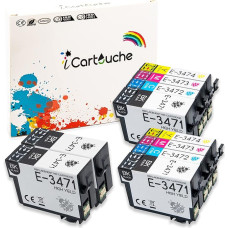 icartouche Compatible Ink Cartridge for Epson 34XL for Epson Workforce Pro WF-3720DWF WF-3725DWF (4BK 2C 2M 2Y)