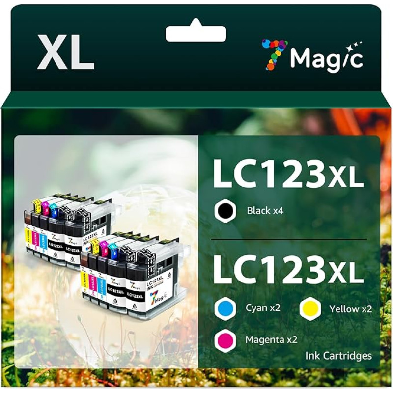 7Magic 123 suderinama rašalo kasetė Brother 123 123XL, skirta Brother DCP-J132W DCP-J552DW DCP-J152W DCP-J152W DCP-J4110DW DCP-J752DW MFC-J470DW MFC-J6520DW
