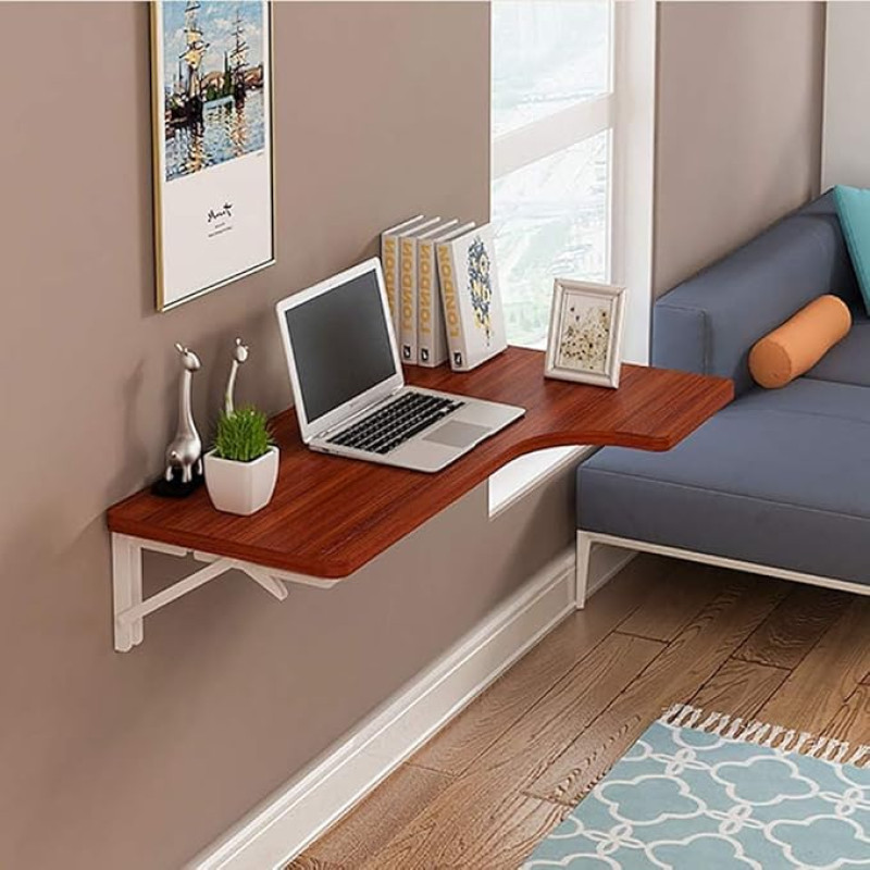 Klapptische Wandmontierter Klapptisch Drop Leaf Esstisch Computertisch Schreibtisch Schreibtisch Schreibtisch, rudos spalvos, 100 * 60 * 40