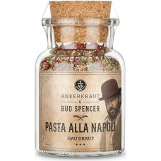 Ankerkraut Pasta alla Napoli, Bud Spencer Edition, Mixture of Seasoning Ingredients for Pasta, with Tomato Chips, Sea Salt, Garlic, Basil, Oregano and Pepper, 95 g in Cork Jar
