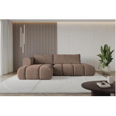 ALTDECOR Corner Sofa with Sleep Function and Bed Box, Corner Sofa Bed, Corner Couch, L-Shape Sofa Bed, Extendible Living Landscape Sofa Bed, Cauchsofa Cloud-L, 289 x 180 x 40 cm, Brown