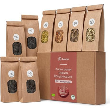 Arbatos maišymo rinkinys Dovana su juodąja arbata - ekologiškos juodosios arbatos dovanų rinkinys su 7 skaniomis arbatos rūšimis, skirtas 