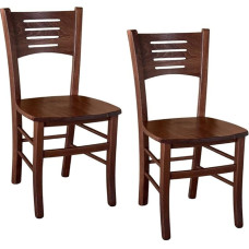 okAffareFatto di Zimbardi Costanza Amelia Wooden Chair Dark Walnut with Solid Wood Seat x 2