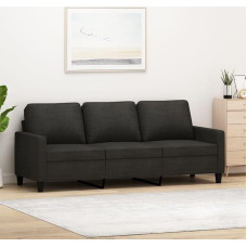 3-sitzer-Sofa Wohnzimmer Sofa Sitzecke Wohnzimmer Sofa Couch Sitzecke Schwarz 180 cm Stoff - 359175