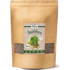 Biojoy Organic Basil Dried and Rubed (500 g), Basil Spice (Ocimum Basilicum)