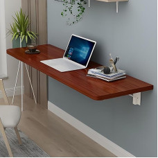 Sieninis sulankstomas stalas, sieninis sulankstomas stalas, sunkus plaukiojantis stalas prie sienos, reguliuojami plieniniai laikikliai, geltonos spalvos, L40 x W30 cm (rudos spalvos, 70 x