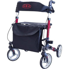 Antar AT51006R Aluminium Foldable Rollator, Red, 8000 g
