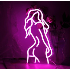 Wanxing Lady Back Neon Light Sexy Lady Neon Sign for Wall Decor Pink LED Sign with USB Powered for Bedroom, Girls Room, Home Decor, Man Cave
