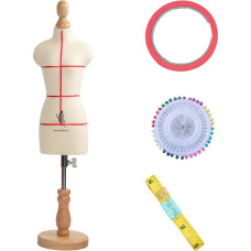 1/3 moteriško siuvėjo manekeno (jis nėra suaugusiojo dydžio). Į siuvėjo manekeną galima įsmeigti adatas (1/3)