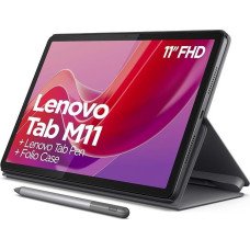 Lenovo Tab M11 Planšetinis kompiuteris 11 colių MediaTek Helio G88 8GB RAM 128GB išplečiama iki 1TB 4 garsiakalbiai WiFi Bluetooth Android 13 Mėnulio pilka su dėklu ir 