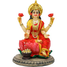 Indijos deivė Lakšmi statulėlė Figūrėlė - 13cm H Lakšmi stabai Statulėlė Murti Laxmi Trailing Namų biuro šventykla Mandir Pooja elementas Diwali dovanos Diwali apdaila namams Dvasinė dovana