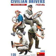 MiniArt 38050 1:35 Figure, Civil Drivers 1930-40 (4) Faithful Replica, Model Building, Plastic Kit, Crafts, Hobby, Gluing, Model Kit, Assembly, Unpainted