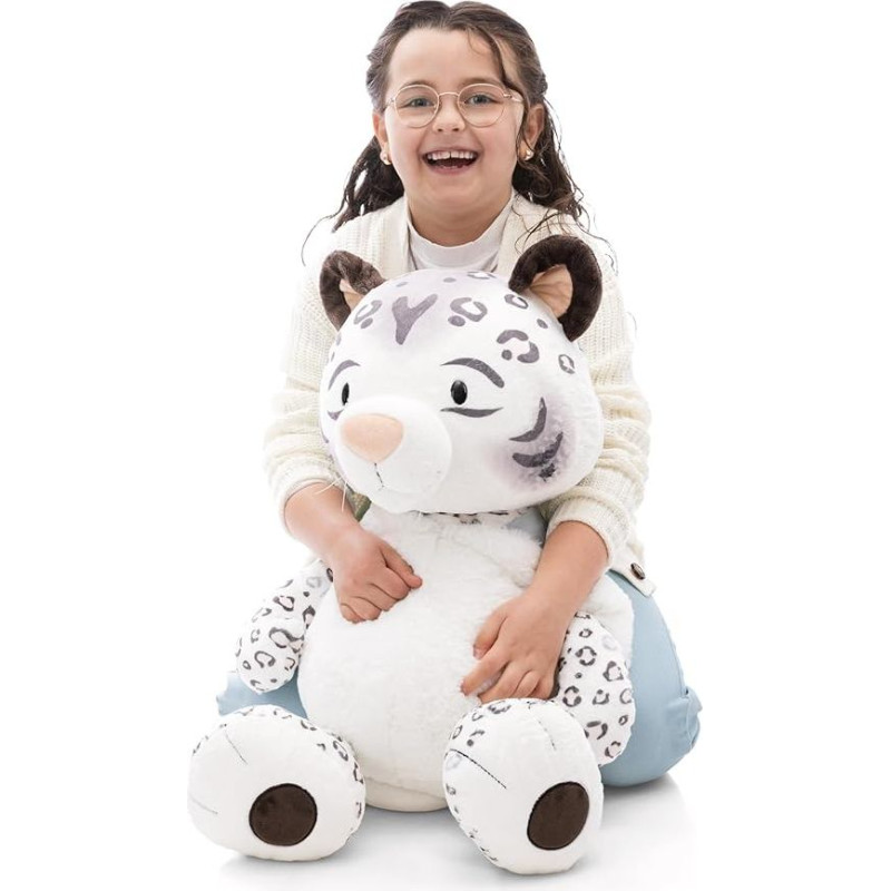 NICI pliušinis žaislas Sniego leopardas Eleni Snowbell 70 cm - baltos spalvos - minkštas pliušinis žaislas - mielas pliušinis žaislas glamonėms ir žaidimams - puiki dovanų idėja vaikams ir suaugusiesiems | 62434