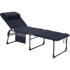 Crespo AP363 XL Air Deluxe Camping Garden Sun Lounger Aluminium 140 kg Blue