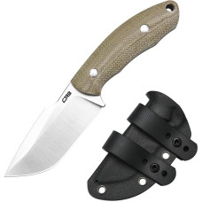 CJRB Mutt Fixed Blade Knife with Sheath, 3.18 Inch AR-RPM9 Steel Blade with Micarta Handle Camping Hiking Survival Knife for Men Women, J1958 Green