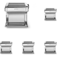 HENDI Pasta Machine, Electric, for the Preparation of Fresh Pasta, Rolling Pin, Tagliatelle, Fettucine, 7 Levels Adjustable 0.2-2.5 mm, 258 x 218 x (H) 232 mm, Stainless Steel, 224847 (Pack of 5)