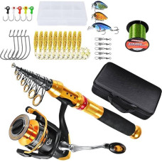 Surf Casting Rod & Reel Combo Set Kohlefaser Angelrute Ködertasche 33-teiliges Kit für Süß- und Salzwasserangeln, ideal für alle Jahreszeiten, leicht