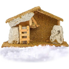 Avilia Wooden Nativity Scene for Nativity Figures 30 x 11.5 x 18.5 cm - Ideal for Decorating Your Home for Christmas Parties and Assembling Your Nativity Scene - Ideal for Any Room