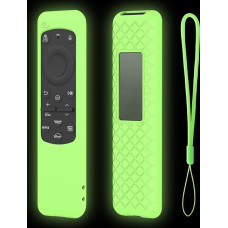 Silicone Case Cover for Samsung Smart Solar Cell Remote Control BN59-01432A BN59-01432J BN59-01432 2023 TM2360E Anti-slip Shockproof Silicone Case with Lanyard Glow in the Dark (Green)