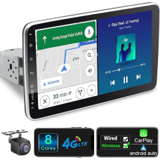 Android Car Radio with Navigation 9 Inch Screen Built-in DAB+ Wireless Android Car & Wireless Carplay 1 DIN Car Radio Touch Display with Bluetooth 8 Core 2G + 32G GPS WiFi 4G AM/FM RDS