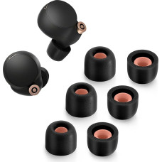 3 Pairs Memory Foam Tips for Sony WF-1000XM4 Non Slip Replacement Earbuds for Sony True Wireless Headphones, Fits in Charging Case, Perfect Noise Cancellation, 3 Pairs (Small, Black)