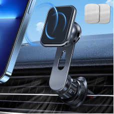 Jessonly Magnetic Car Phone Holder with N52 Magnets, 360 Degree Rotatable Car Mount Air Vent Mount, Upgraded Hook Clip and One Hand Operation, for All 4-7 Inch Phones