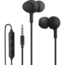 Yiwiso Sleep headphones, sleep headphones with cable for side sleepers, small ear canals, in-ear earphones with microphone for sleeping, black