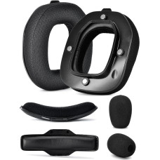 A40 TR Mod Kit - defean Replacement Ear Pads and Headband Compatible with Astro Gaming A40 TR Headset Ear Pads High Density Extra Thickness (Black Breathable Fabric)