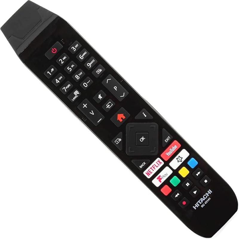 Replacement Remote Control Compatible with Hitachi RC43141 Smart LED TVs