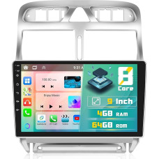 Hikity 8-Core/4G+64G for Peugeot 307 2007-2013 Android 13 Car Radio with Wireless CarPlay Android Car 9 Inch Touchscreen Car Radio Bluetooth with Sat Navi WiFi SWC DSP 59UI FM RDS Mic Reversing Camera