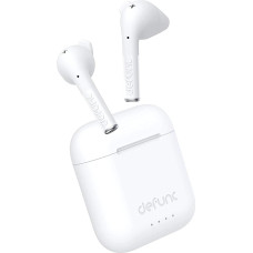 Defunc True Talk In-Ear True Wireless Earphones with ENC Noise Cancelling Microphone, 5.2 Bluetooth Headphones, Quick Charging Case, Touch Control, IPX4 Water and Sweat-Proof - White