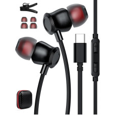 USB C Headphones for iPhone 16 15 Samsung Galaxy Z Flip6 S23 FE A55 A35 A54, USB C Headphones with Microphone In-Ear Headphones with Cable Earphones USB Type C Headphones for Mi 14 Pixel 9 Pro XL 8a